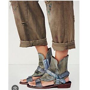 Free People Leather Gladiator Sandal Boots
